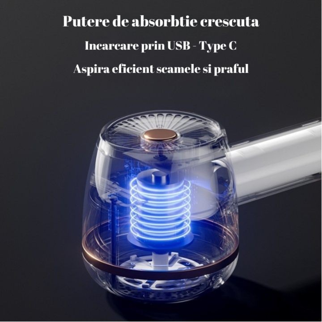 Aparat Pentru Curatat Scame, Par Si Praf, Vafy, Pentru Diferite Tipuri De Material, Cu Lame Din Otel Inoxidabil, Incarcare Prin USB Type-C, Cu Perie De Curatare, Cablu USB Si Stick Cu Lipici Incluse, Verde, 220 x 86 mm