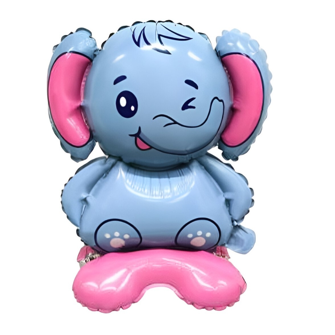 Balon din Folie Metalizata, Vafy, Figurine Animăluțe, Model Elefant, 43x58cm, Ambalaj Individual, Pai Inclus, Umflare cu Aer sau Heliu, Multicolor