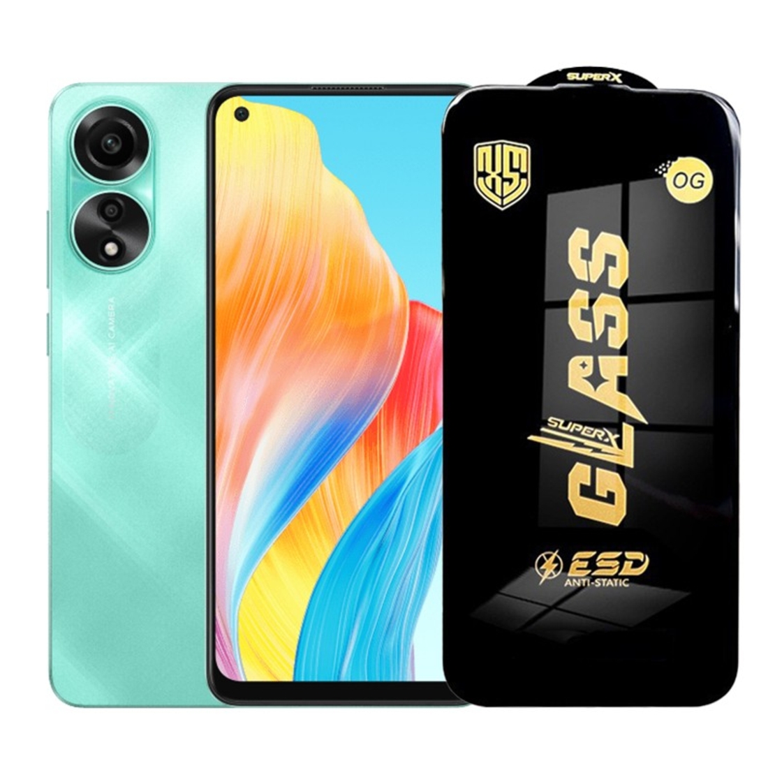 Folie de Protectie pentru Oppo A78, Vafy, Sticla Securizata ESD, Margini Negre, Rezistenta la Zgirieturi, Antistatica, 0.35 mm, Transparenta