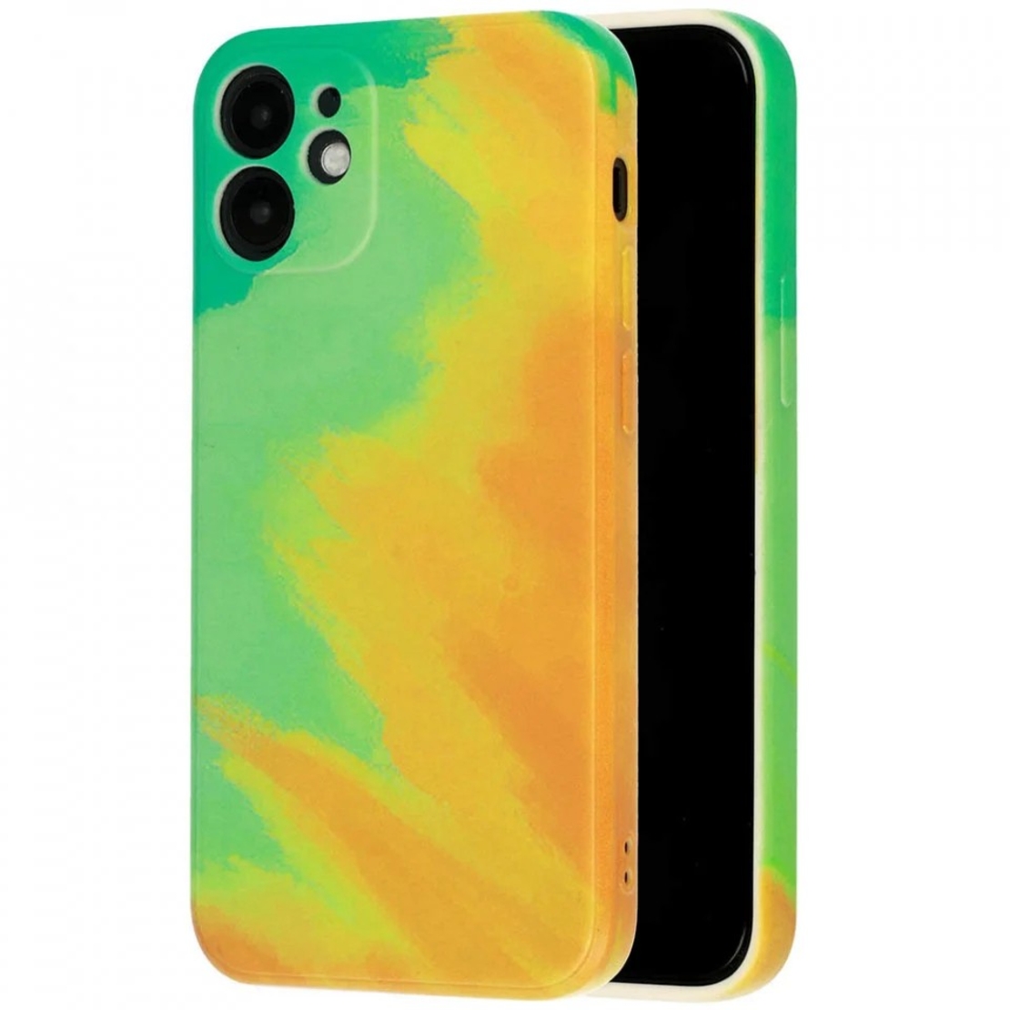 Husa protectie Vafy compatibila cu Apple iPhone 7/8G/SE2020 Tpu Ombre, Verde/Portocaliu