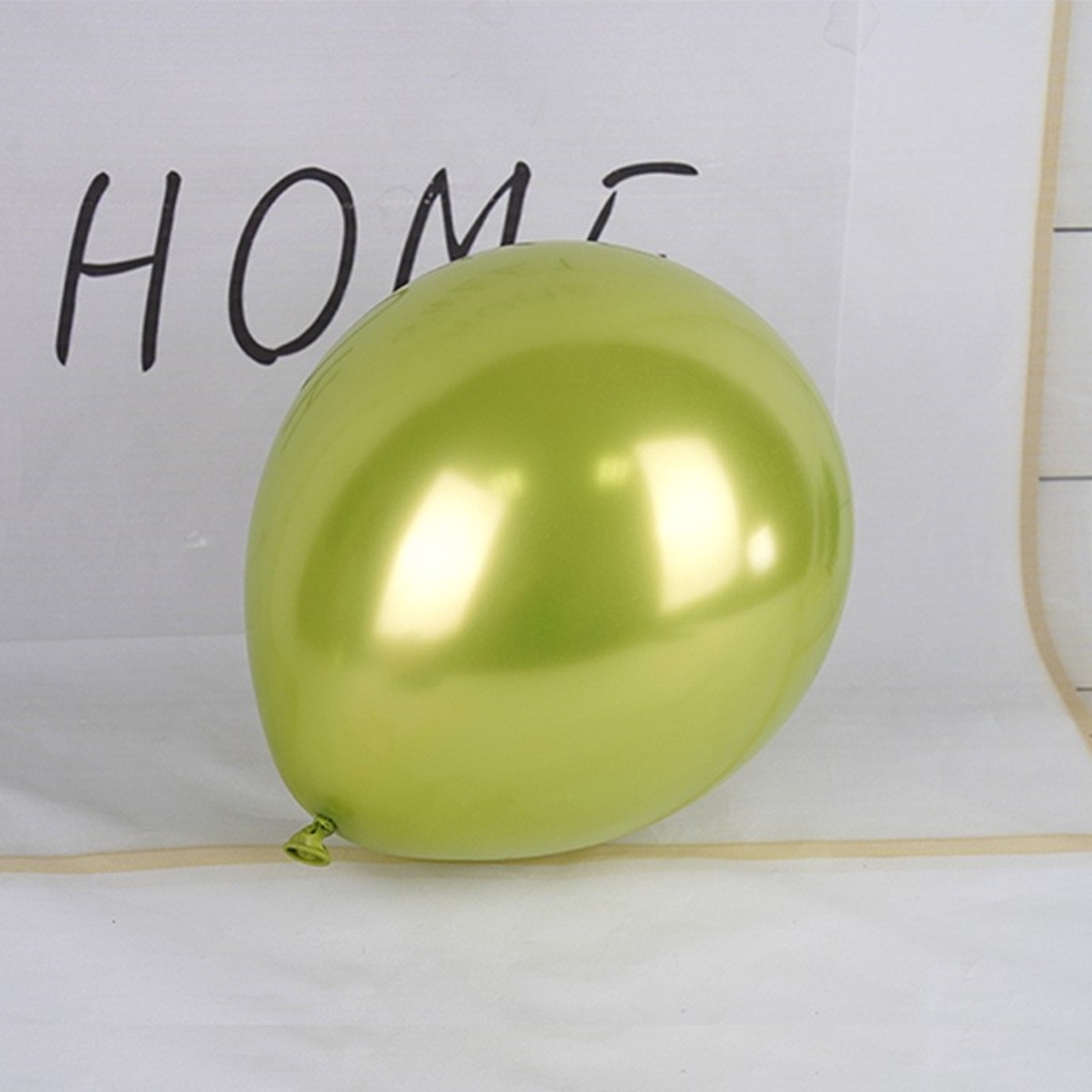 Set 12 Baloane, Flippy, din Latex Chrome, 13 cm, Verde Lime