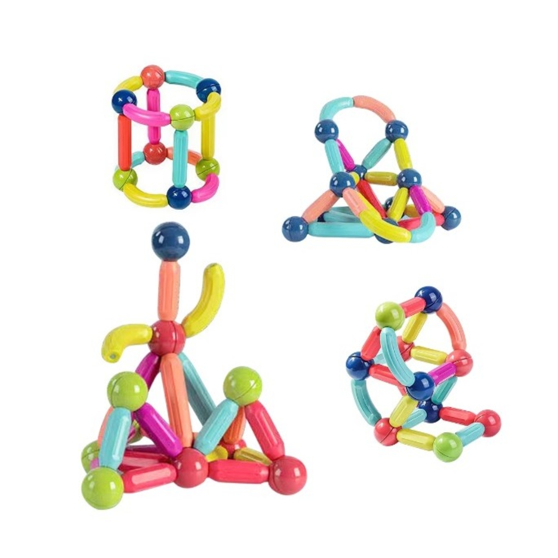 Set 42 de Piese Magnetice de Constructie, Flippy, Puzzle, Forme, 3 Ani, ABS, Magnet, 20x6.5x18 cm, Multicolor