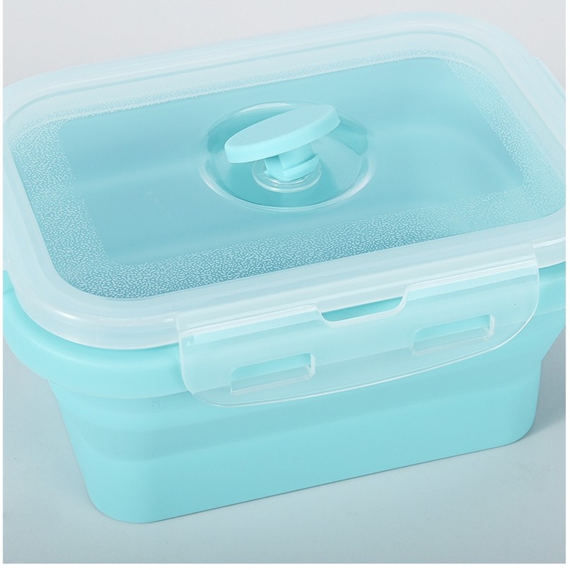 Set 3 caserole pliabile Flippy, din silicon, rezistenta la temperaturi ridicate, usor de depozitat si curatat, 350/500/800 ml, utilizare in cuptorul cu microunde, albastra