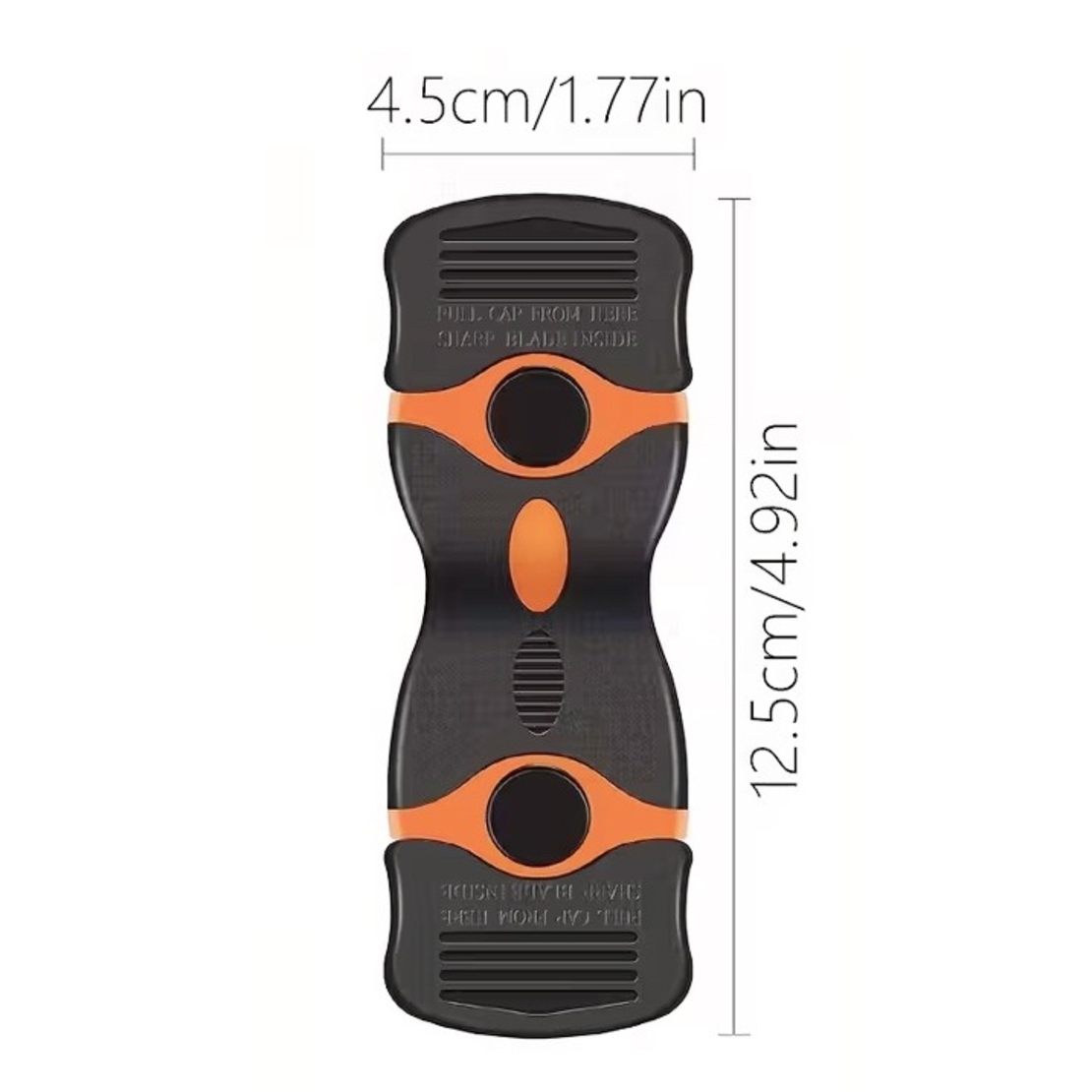 Racleta Multifunctionala pentru Curatare Sticla si Ceramica, Flippy, Design Ergonomic, Maner Anti-alunecare, Include 20 de Lame de Schimb, 12,5 x 4,5 cm, Portocaliu