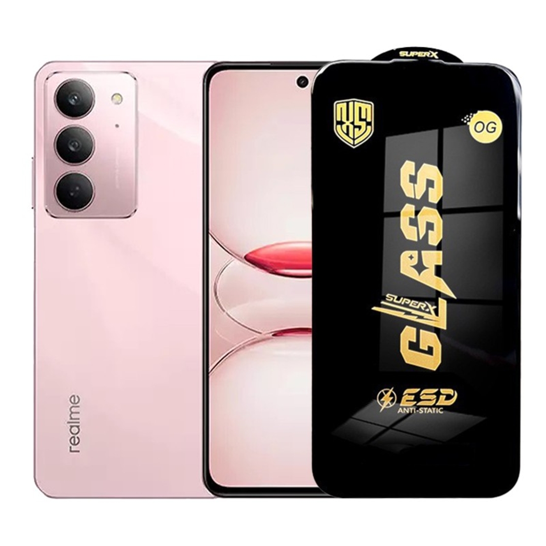 Folie de Protectie pentru Realme C75x, Vafy, Sticla Securizata ESD, Margini Negre, Rezistenta la Zgirieturi, Antistatica, 0.35 mm, Transparenta