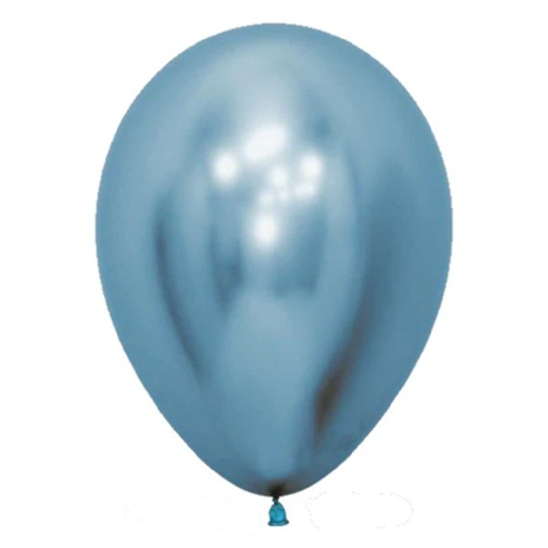 Set 12 Baloane, Flippy, din Latex Chrome, 13 cm, Albastru Deschis