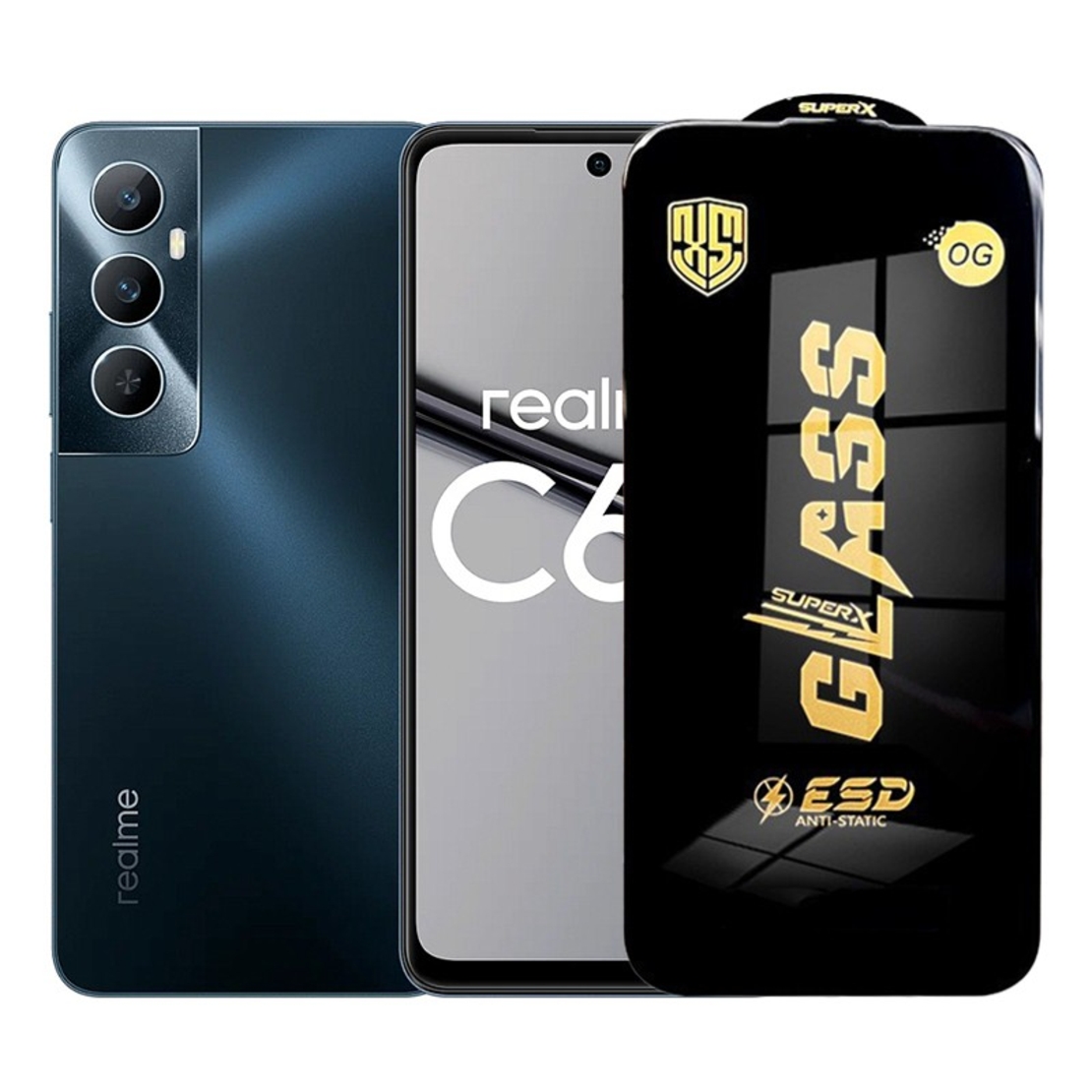 Folie de Protectie pentru Realme C65, Vafy, Sticla Securizata ESD, Margini Negre, Rezistenta la Zgirieturi, Antistatica, 0.35 mm, Transparenta