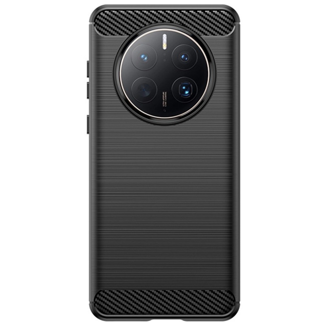 Husa de Protectie pentru Huawei Mate 50 Pro, Vafy, Protectie 360, din TPU cu element de Carbon, Anti Alunecare, 1.8 mm, Negru