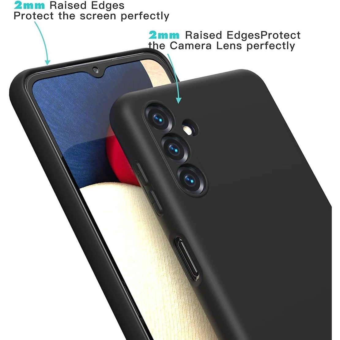 Husa de Protectie, Vafy, pentru Samsung Galaxy A35, Liquid Silicone, cu Microfibra pe Interior, Protectie Antisoc, Compatibil Incarcare Wireless, Negru