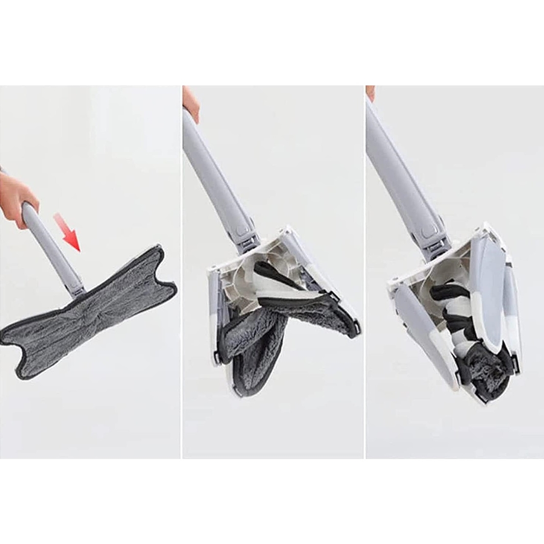 Mop Plat cu Laveta din Microfibra, Flippy, Pentru Uz Casnic, Sistem de Stoarcere X, Tija Telescopica 140 cm, Rotire 360°,38 x 140 cm, Verde