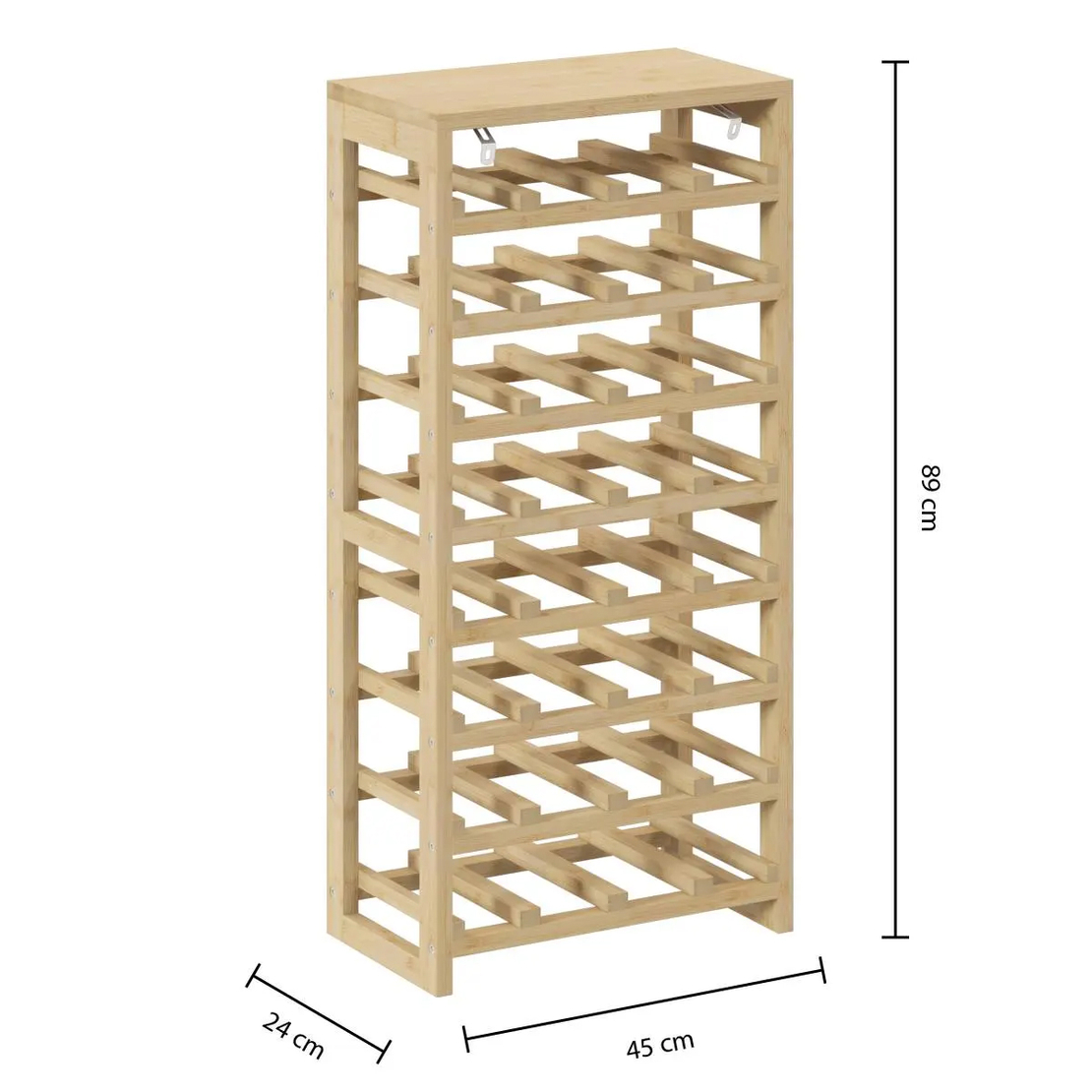 Suport sticle 5Five Linha bambus pentru 32 sticle, 45x24x89 cm, maro natural