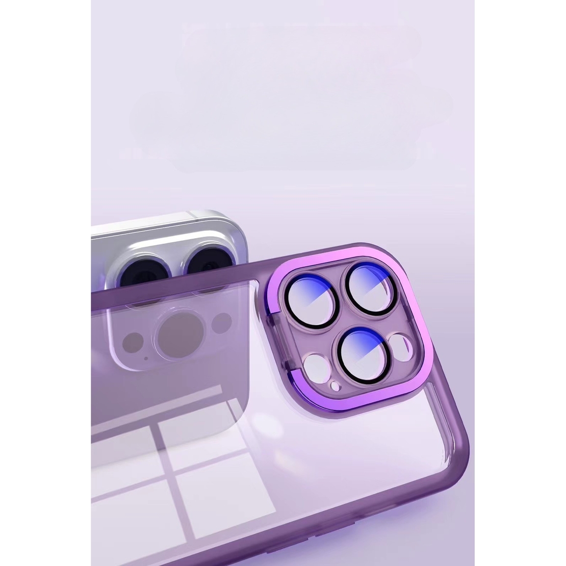 Husa protectie Vafy pentru Samsung A03 Electroplated cu suport pentru camera, 1.5 mm grosime, protectie camera, Mov