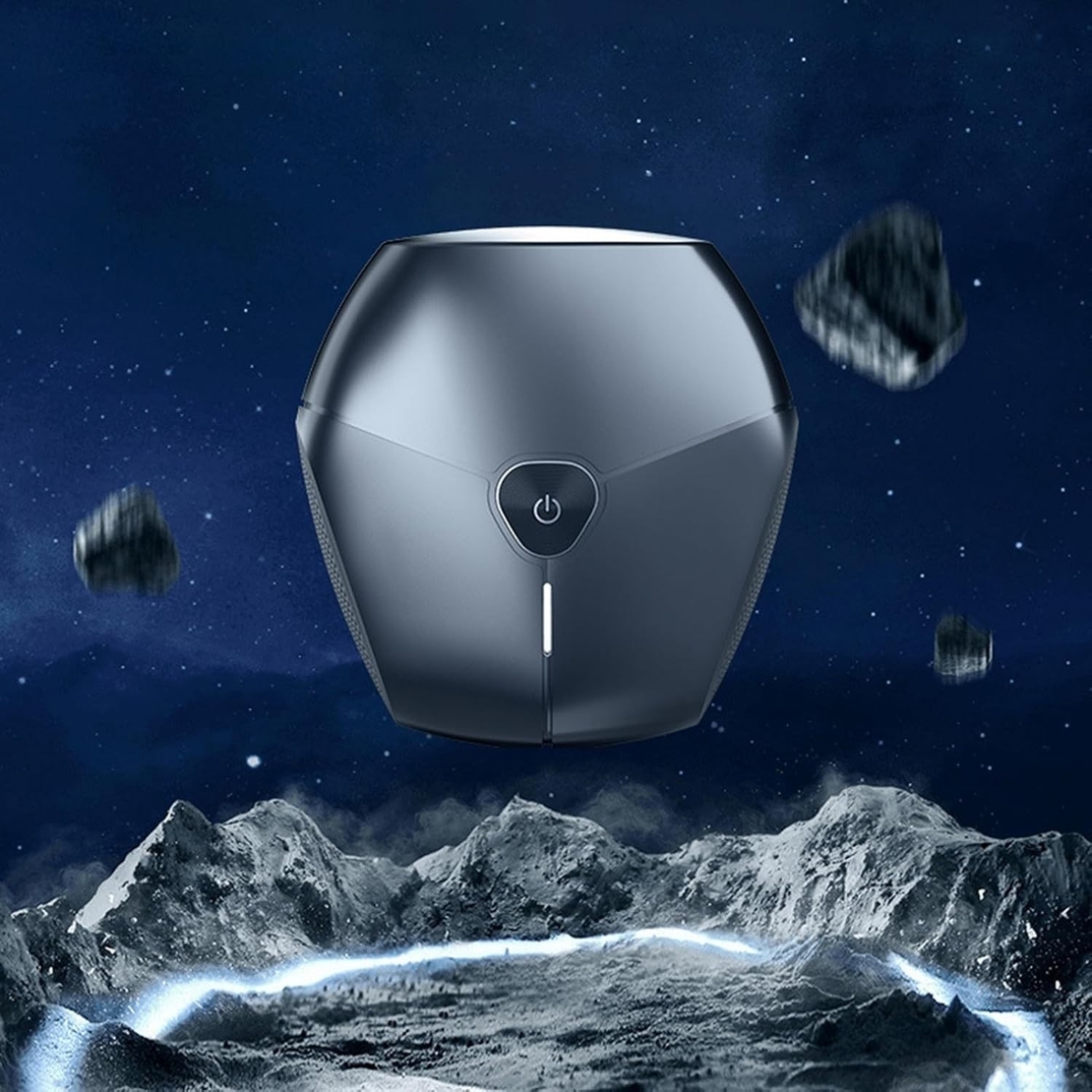 Aparat de Ras Portabil, Vafy, 8W, Autonomie 60 min, Incarcare Cablu Type C Inclus, Periuta de Curatare, Husa, Reincarcabil, 7.3x7.5x3.3 cm, Negru