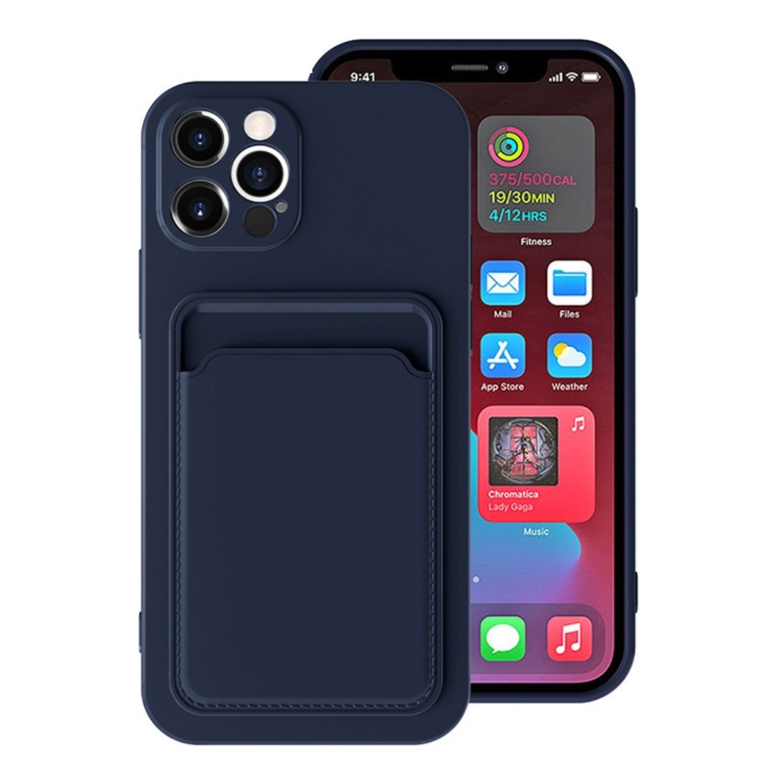 Husa protectie Vafy cu suport card compatibila cu Samsung Galaxy A32 4G Albastru inchis