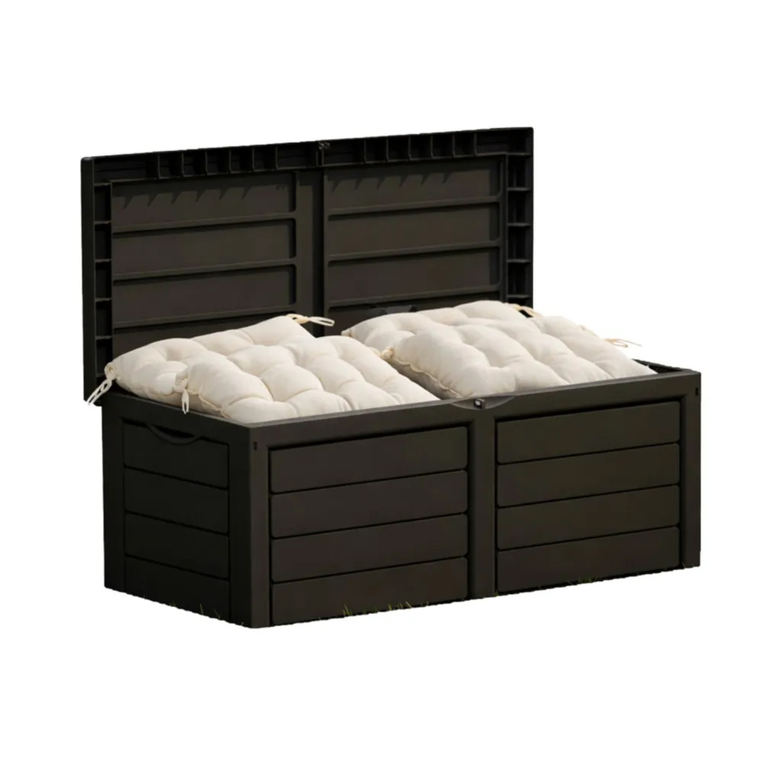 Cutie depozitare gradina 320 l, pentru perne si accesorii, 119x52x53 cm, negru