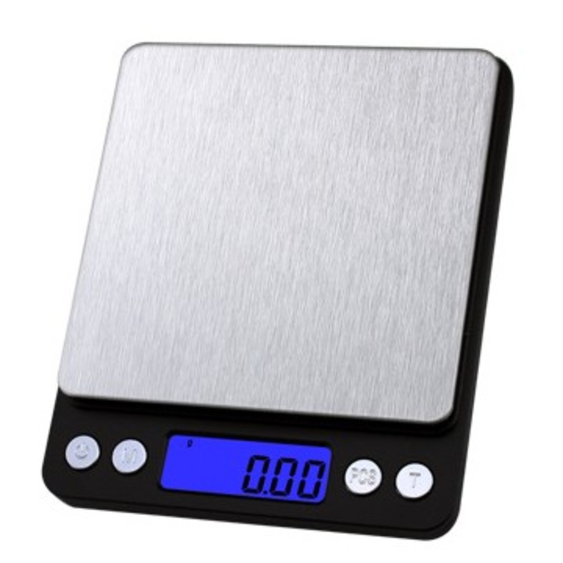 Mini Cantar Electronic, Vafy, pentru Alimente/Bijuterii, max 3 Kg, 2 x AA, 12.7 x 10.6 x 1.9 cm, Negru/Gri