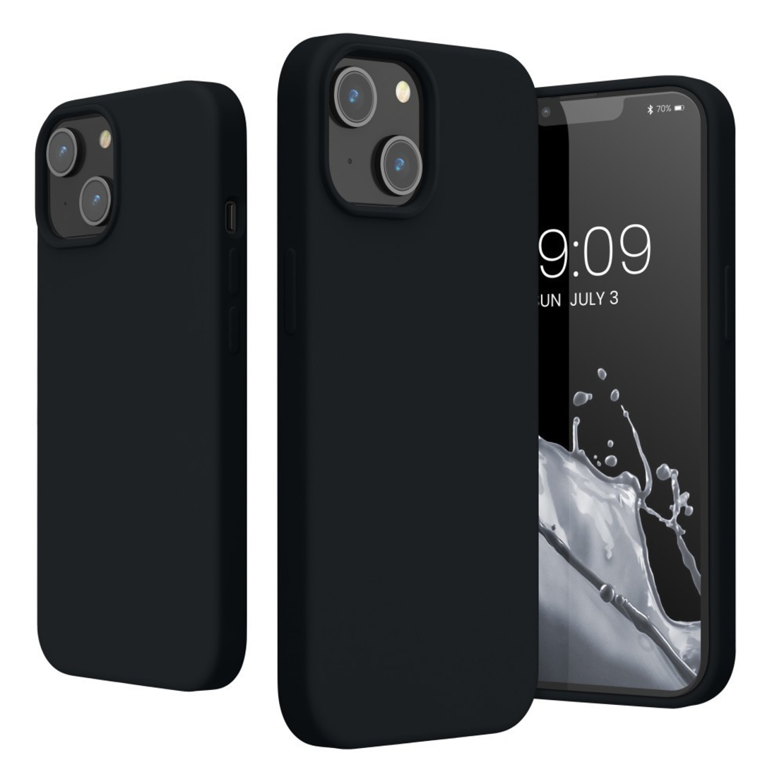 Husa protectie Vafy compatibila cu Samsung Galaxy A02S Liquid Silicone Case Negru