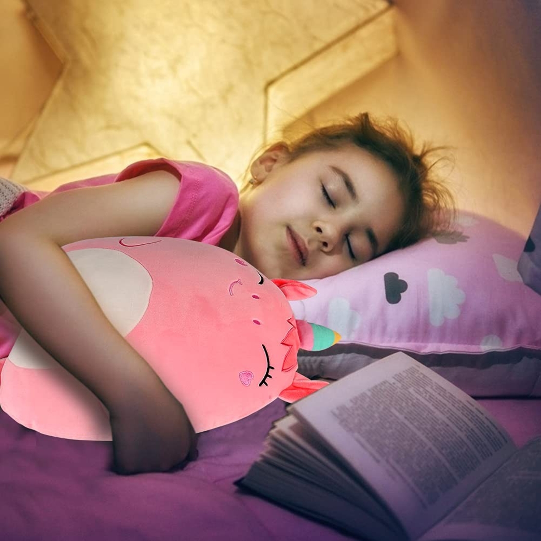 Patura 2in1 pentru Pat sau Canapea, Vafy, Model Jucarie Unicorn cu Spatiu de Depozitare Patura, Microfibra, 1x1.7 m, Roz