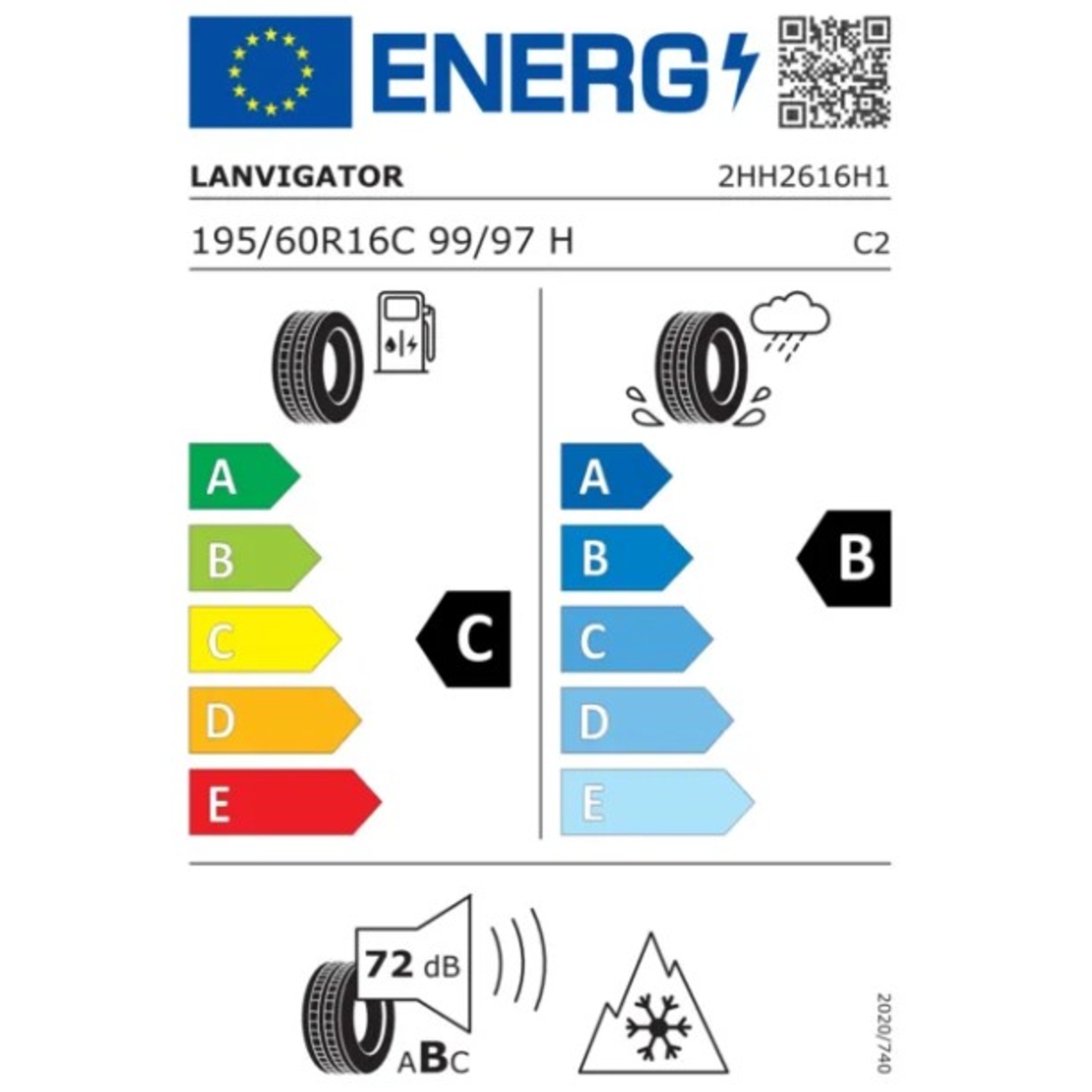Anvelopa VAN All Season LANVIGATOR 195/60R16C 99/97H, Aderenta Sporita pe Zapada si Umed, Confort si Durabilitate