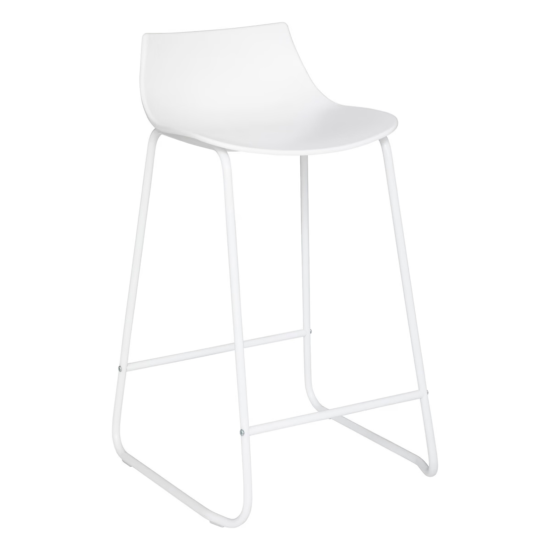 Scaun bar Atmosphera Otac, 47x49x83 cm, polipropilena si metal, alb
