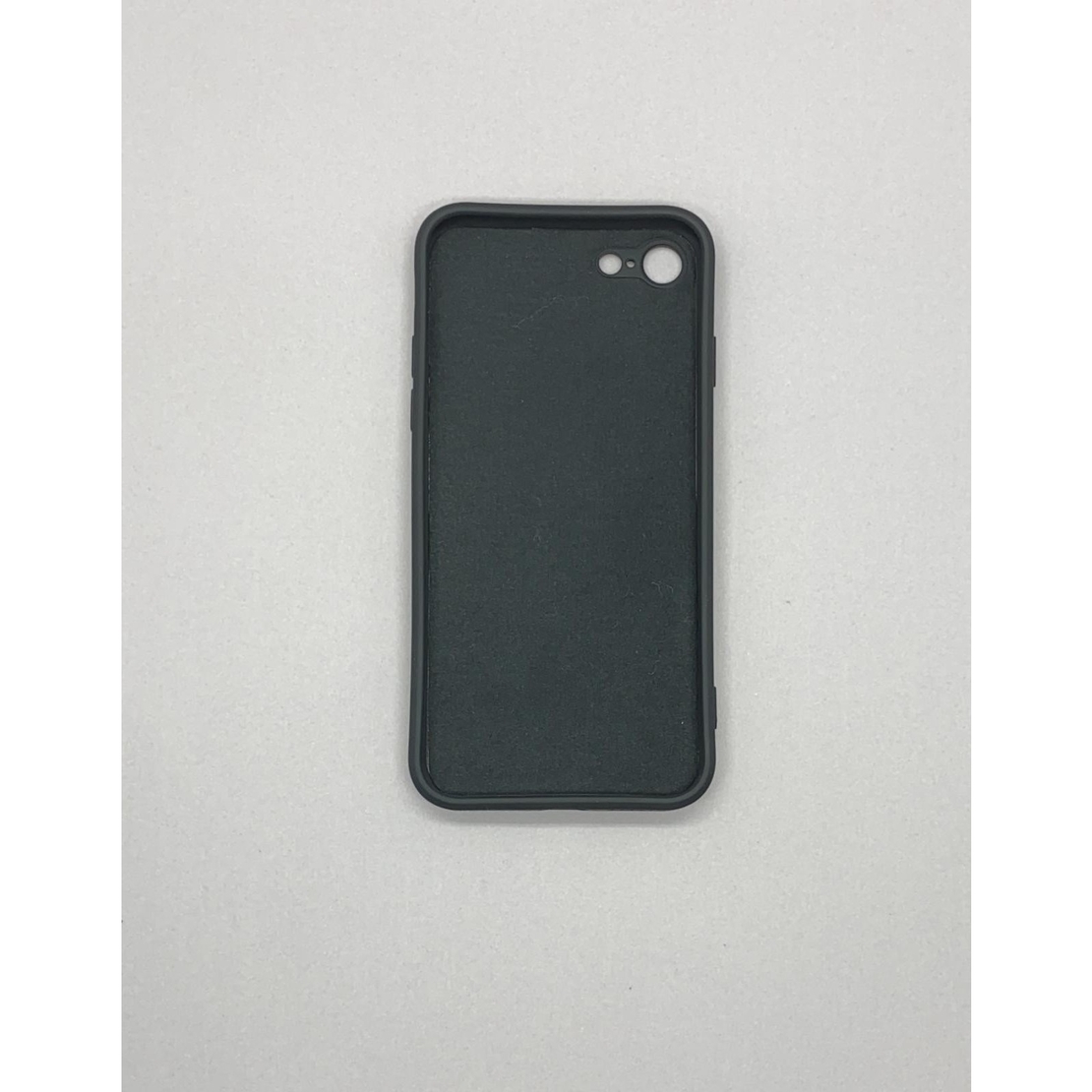 Husa protectie Vafy compatibila cu Apple iPhone 7/8/SE 2020 Liquid Silicone Ring cu suport rotativ Negru