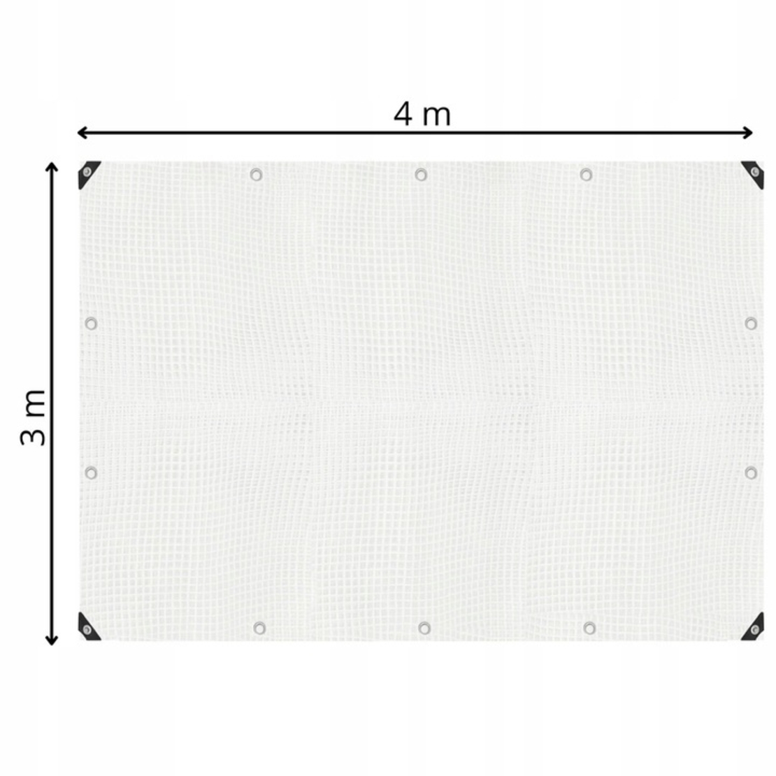 Prelata din polietilena impermeabila laminata, 100g/m2, 3x4 m, alb transparent