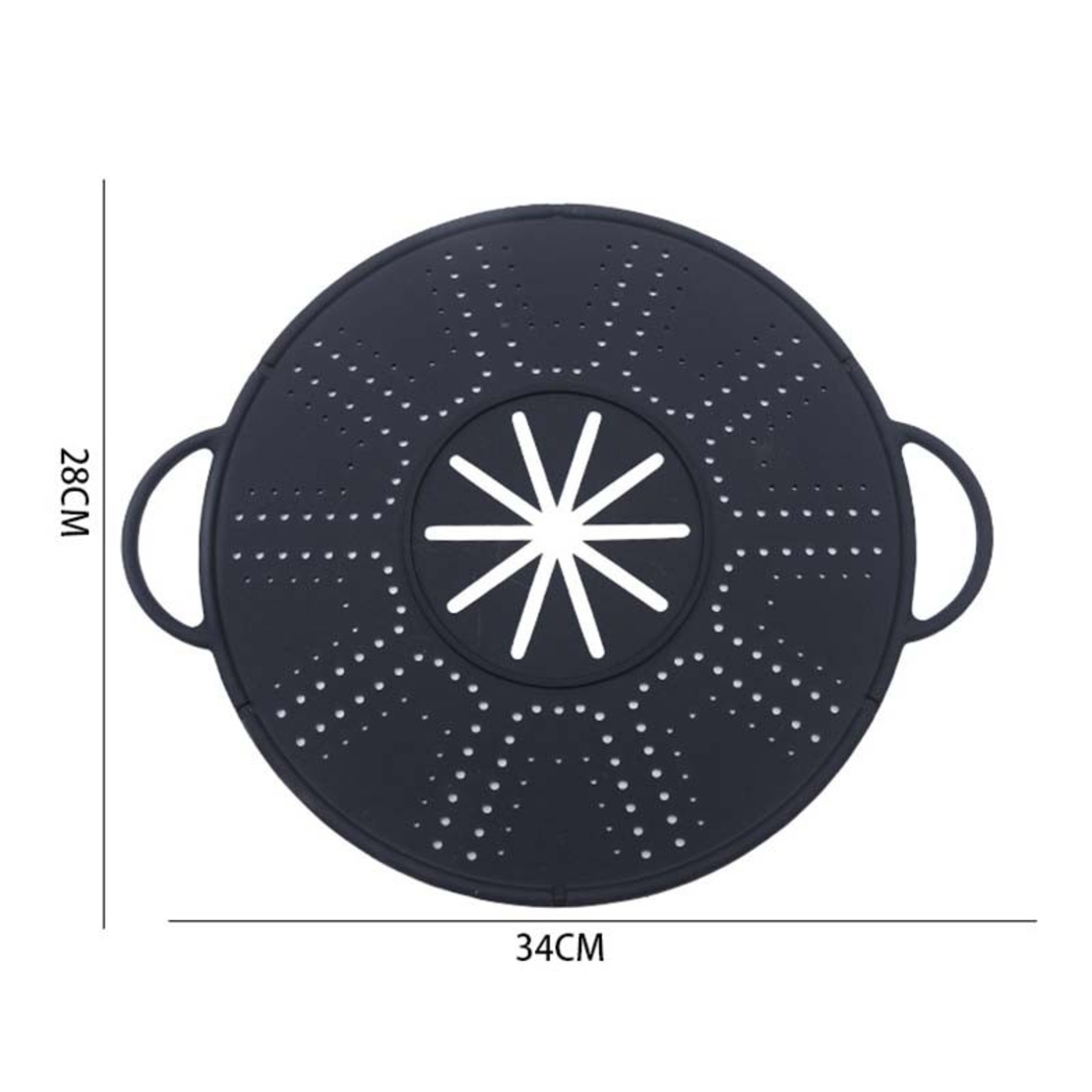 Capac Sita pentru Tigaie, Vafy, 28 inch, Capac din Silicon pentru Scuregere, Rezistent la Remperaturi ridicate, Anti-Stropire, Deflector de Ulei, Negru