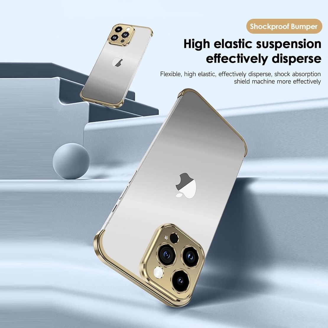 Husa Metalica Edgeless Compatibila cu iPhone 16, Vafy, Protectie pentru Colturi si Camera, Aliaj Aluminiu, Antisoc, Antizgariere, Auriu