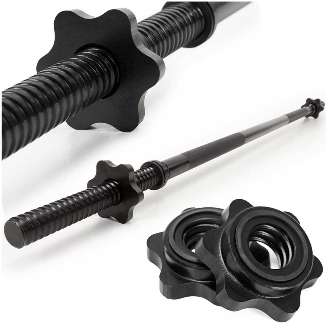 Bara haltera dreapta pentru greutati 120 cm, diametru 25 mm, otel, incarcare maxima 140 kg, negru