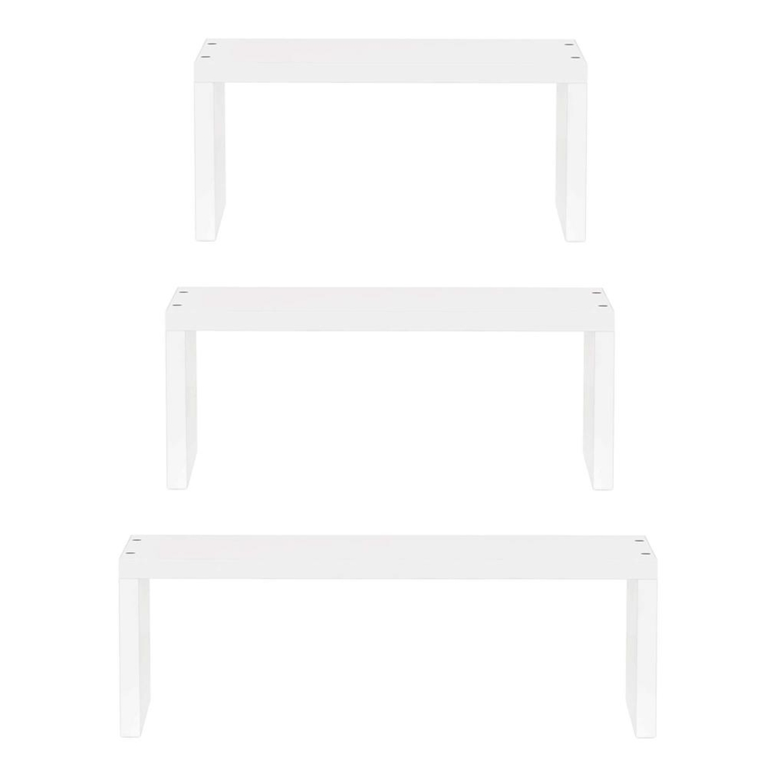 Set 3 rafturi de perete din MDF pentru decor si organizare, 30, 45 si 60 cm, alb