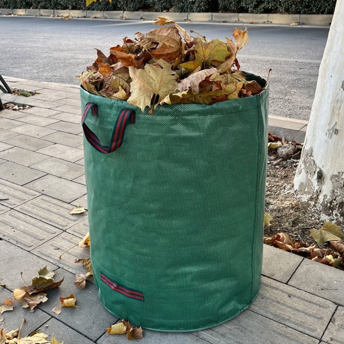 Sac de Colectare a Frunzelor, Flippy, Cos Sac pentru Gradina, Sac de Depozitare a Frunzelor, 45 x 76 cm, 120 l, Verde