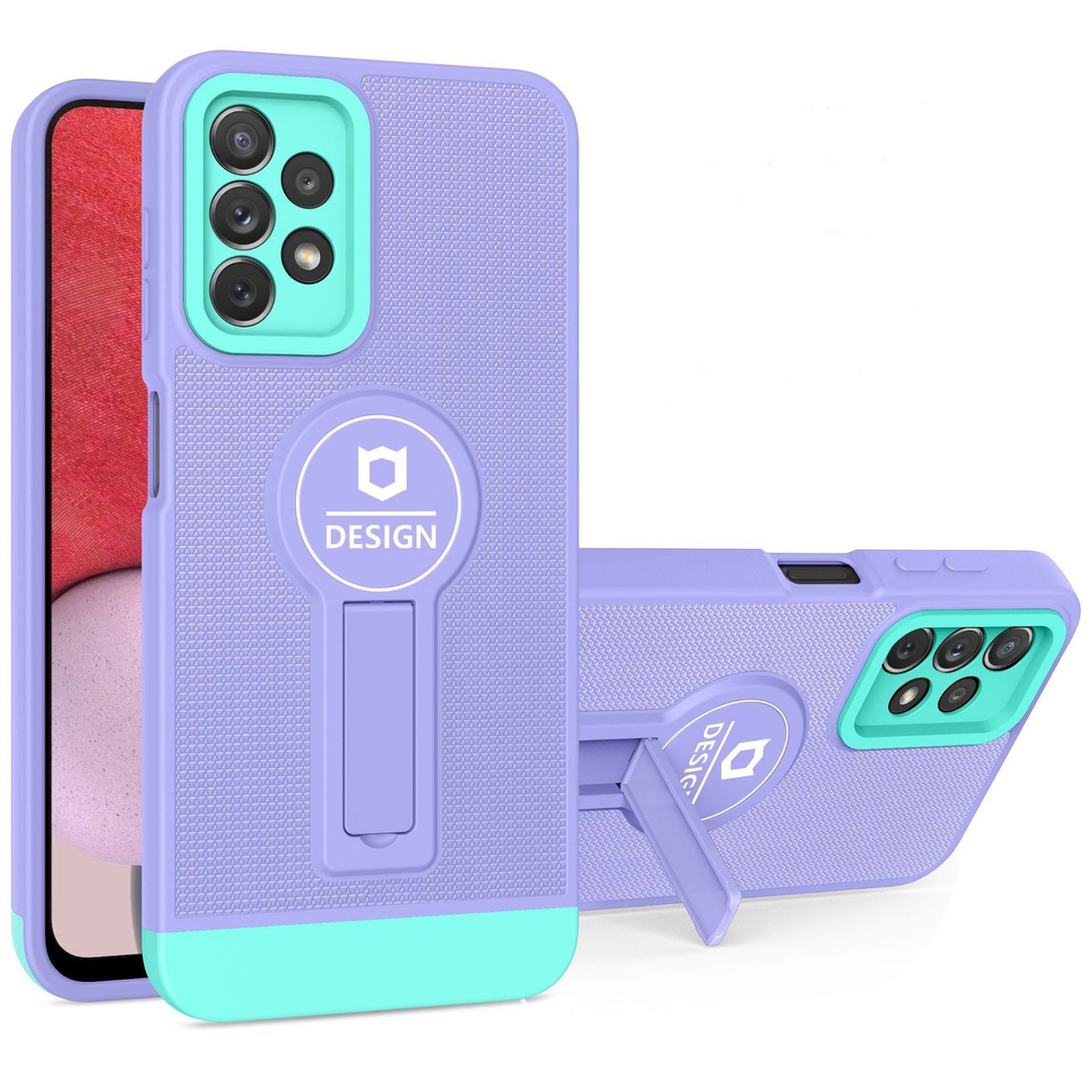 Husa Armor Design cu Stand pentru iPhone 12, Mov/Albastru, Suport Auto Magnetic, Wireless Charge, Protectie Antisoc, Vafy