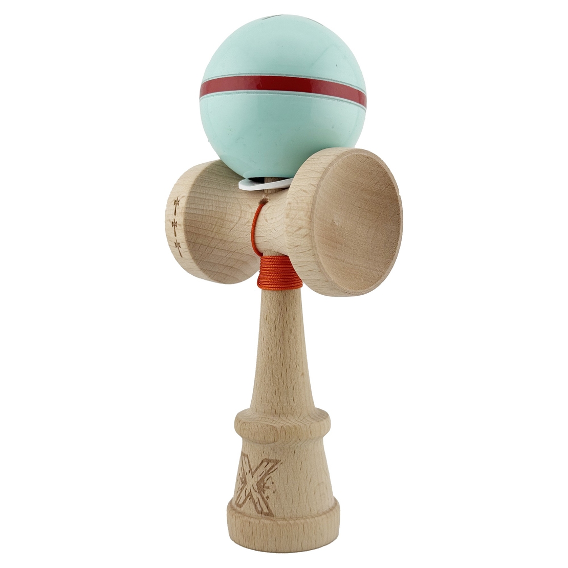 Kendama X Originala Silken, Profesionala, Flippy, Cupe Mari KING SIZE V3, Super Sticky, Gaura in Baza, Rulment Metalic, din lemn 18 cm, Ata 62/65 cm, Verde Mint