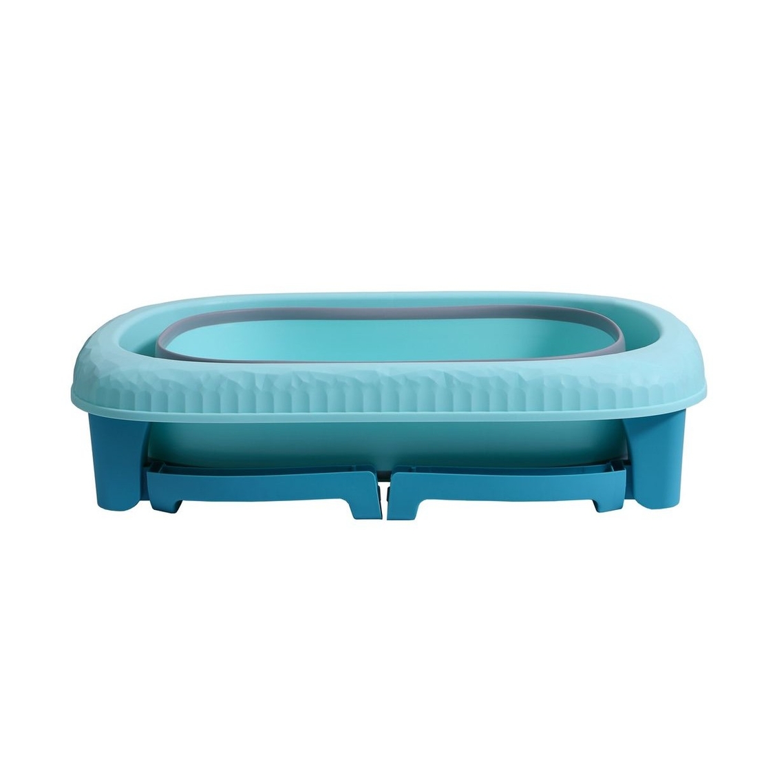 Cada Pliabila pentru Baie, Flippy, din PP+TPE, pentru Copii 0-6 Ani, cu Picioare, Suport de Sezut, Scurgere Etans, 80 x 52 x 42 cm, Albastru