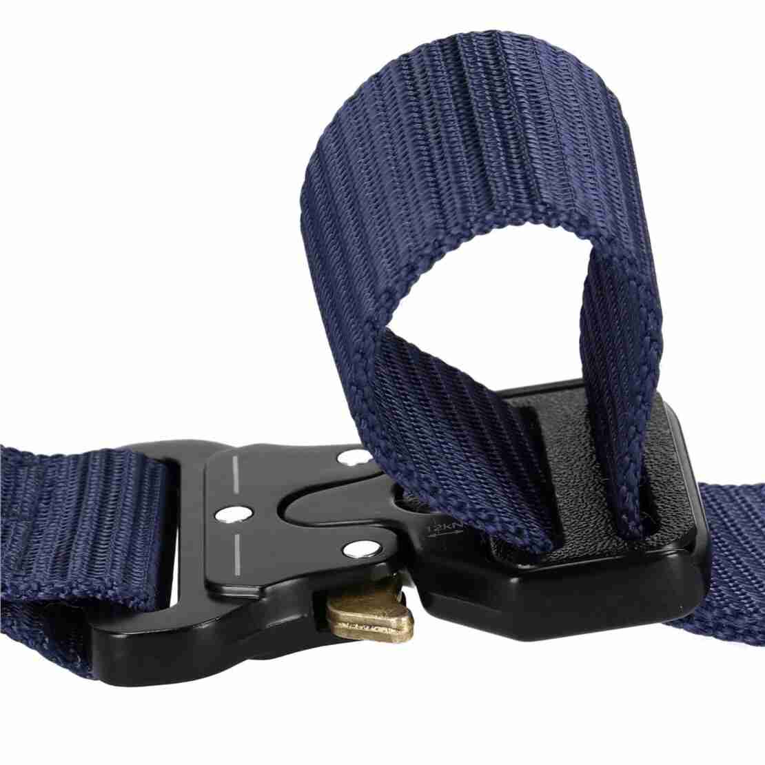 Curea centura Tactical Combat pentru barbati 3.5 x 125 cm, rezistent, albastru inchis