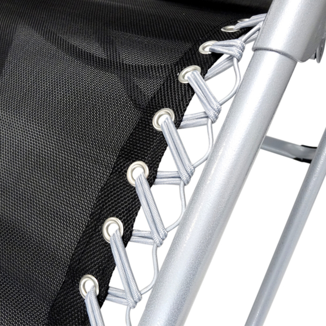 Sezlong pliabil gravitate zero, 175x65 cm, cu masuta si buzunar organizator, 120 kg, negru