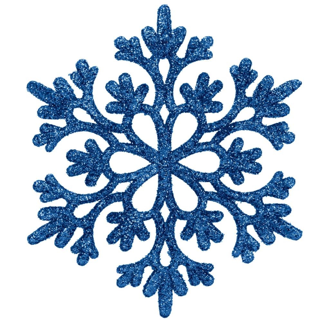 Decoratiune brad fulg de zapada, set 12 bucati, 10cm, albastru
