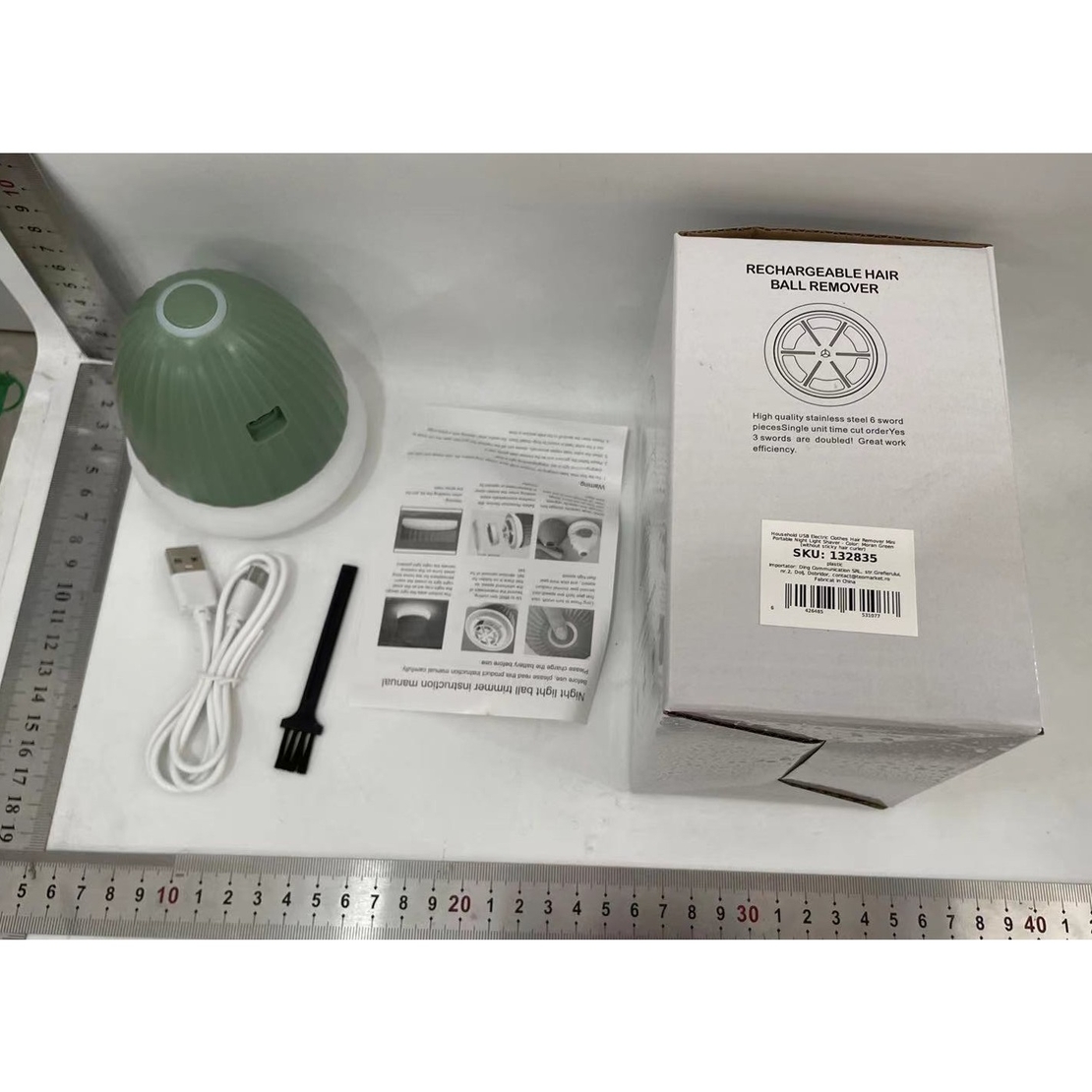 Aparat de Scame 2 in 1, Vafy, Curatare Haine si Lampa de Veghe, 3 Trepte, Incarcare Tip C, 4 W, 9 x 10 cm, Verde