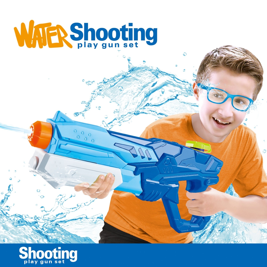Pistol cu Apa pentru Copii, Rezervor, Pentru Piscina/Plaja, Flippy, 6ani+, Albastru, 600ML