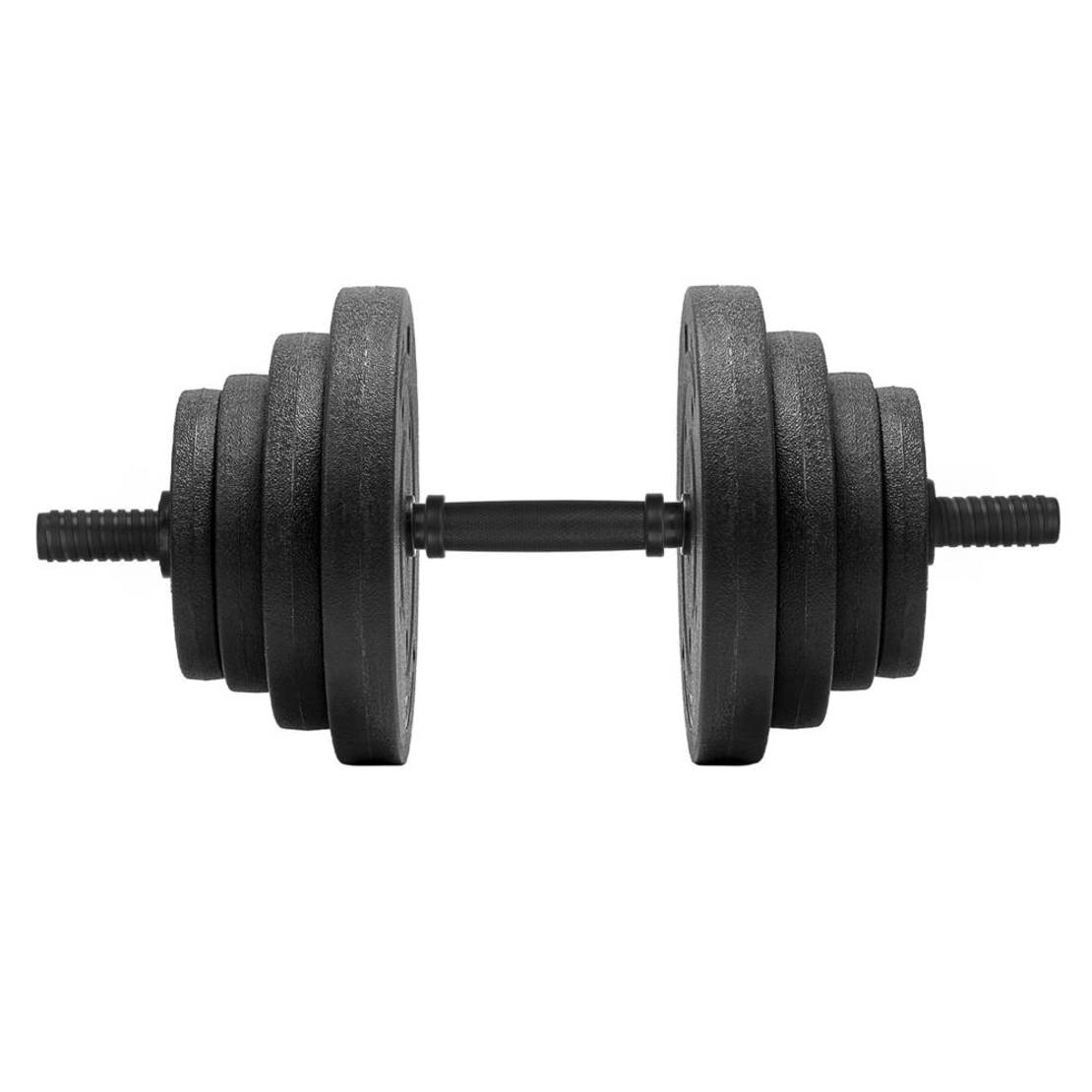 Set gantere reglabile 30 kg (2 x 15 kg), discuri cu invelis PP, negru