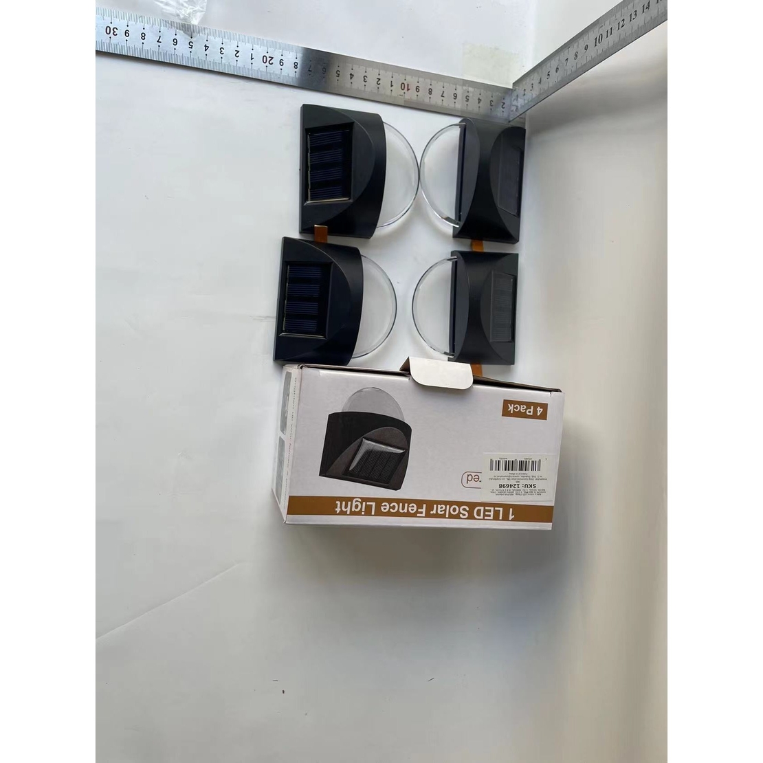 Aplica Solara LED pentru Gradina, Flippy, Set 4 Bucati, ABS/Policarbonat, Rezistent la Apa IP65, 1 LED, pentru gradina, casa, balcon, terasa, 1.2V, 600mah, 8.8 x 8.5 cm, Lumina Alb Rece, Negru