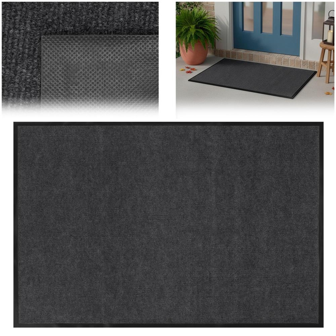 Covoras intrare absorbant antimurdarie, PVC antiderapant, 90x150 cm, gri