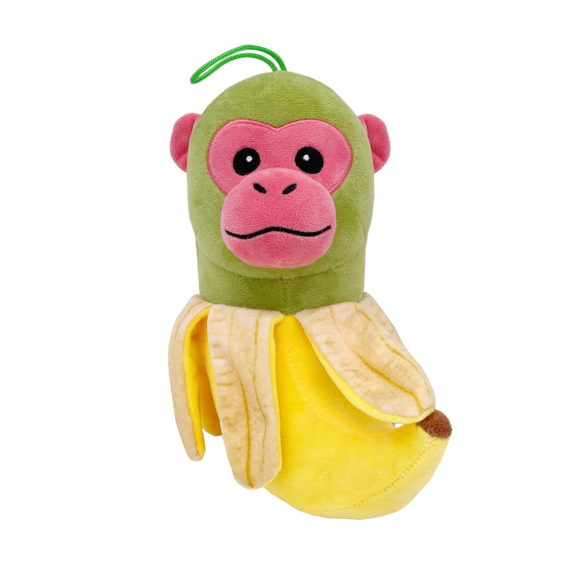 Jucarie Moale de Plus Italian Brainrot, Flippy, cu Agatatoare, Model Maimuta Banana Chimpanzini Bananini, Jucarie Moale pentru Copii, 22 x 10 cm, Verde Galben