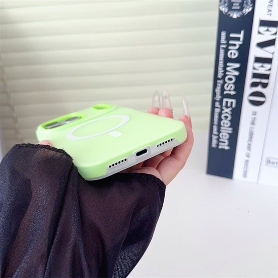 Husa Telefon Jelly Magnetic 2in1, Vafy, Compatibila cu Apple iPhone 17 Pro, din PC+TPU, Magsafe, Finisaj Mat, Verde