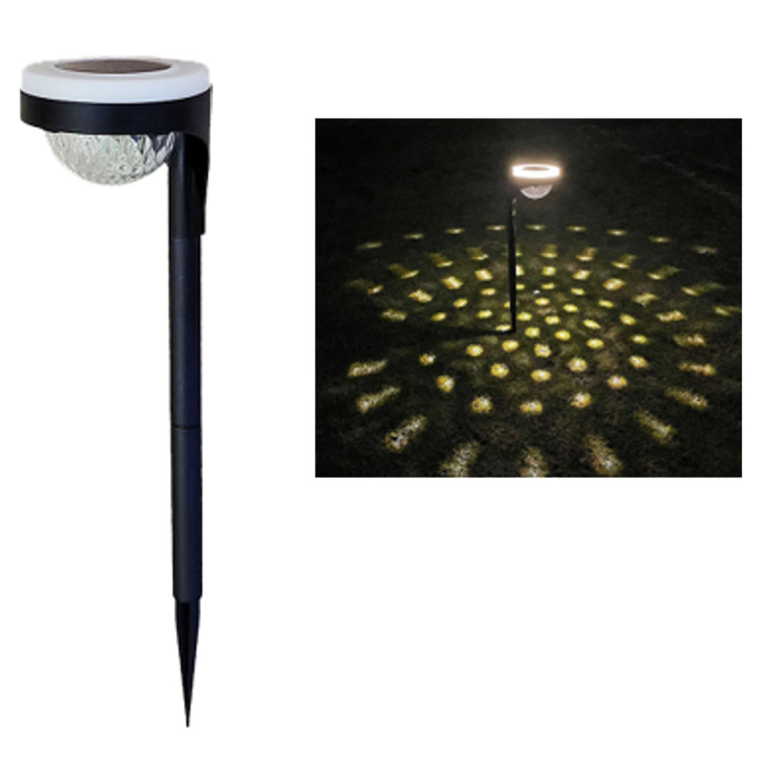 Lampa solara de gradina, pentru iluminare alee, cu proiectie pe sol, 11x9x39cm