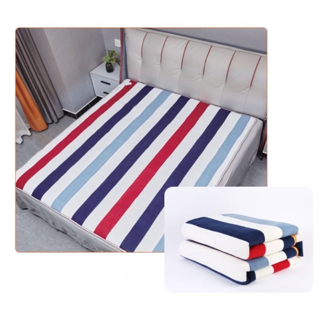 Patura electrica simpla, Flippy, 90 W, 150 x 120 cm, Multicolor