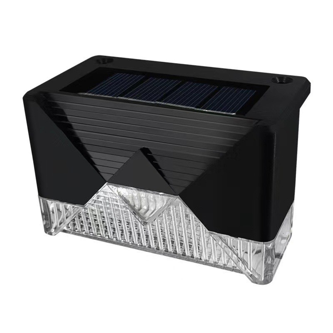 Aplica solara LED pentru Gradina, Flippy, Set 4 Bucati, ABS/Policarbonat, rezistenta la apa IP65, pentru trepte, borduri, terasa, 1.2V, 600mah, 7.9 x 5 cm, Lumina Alb calda, Negru