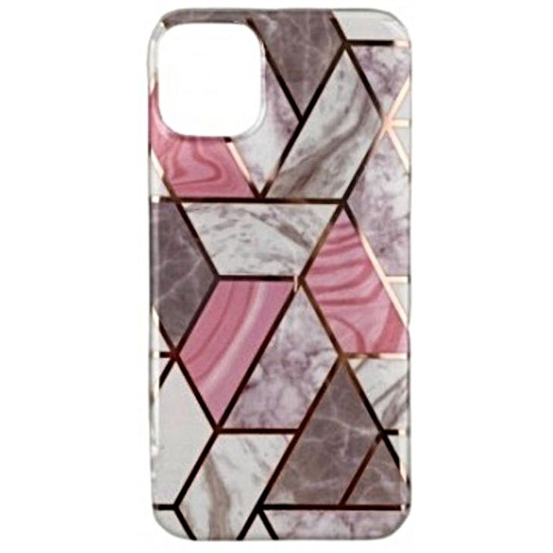 Husa de Protectie, Vafy, pentru Huawei P Smart 2021, din TPU Soft IMD, Marble Geometric, Alb
