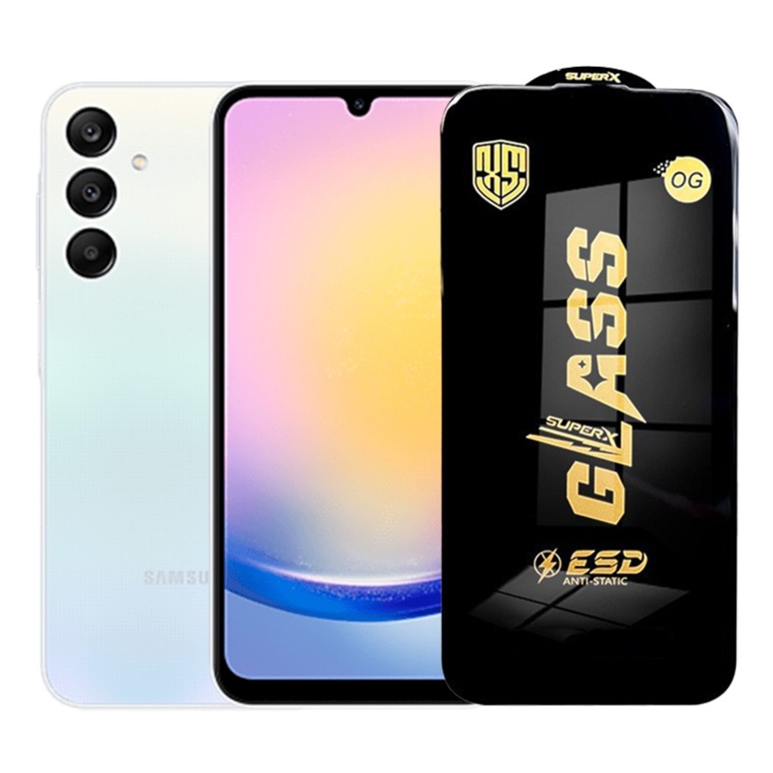 Folie de Protectie pentru Samsung Galaxy A25, Vafy, Sticla Securizata ESD, Margini Negre, Rezistenta la Zgirieturi, Antistatica, 0.35 mm, Transparenta