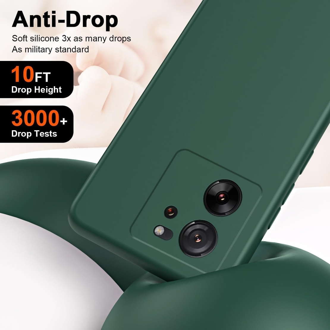 Husa de Protectie, Vafy, pentru Xiaomi Redmi 13T, Liquid Silicone, cu Microfibra pe Interior, Protectie Antisoc, Compatibil Incarcare Wireless, Verde